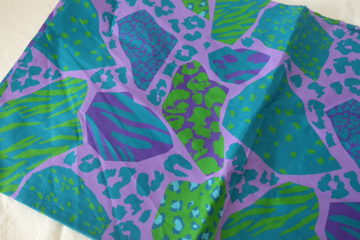 Violet Animal Patchwork High-Density Cotton Poplin – 1.2 yd