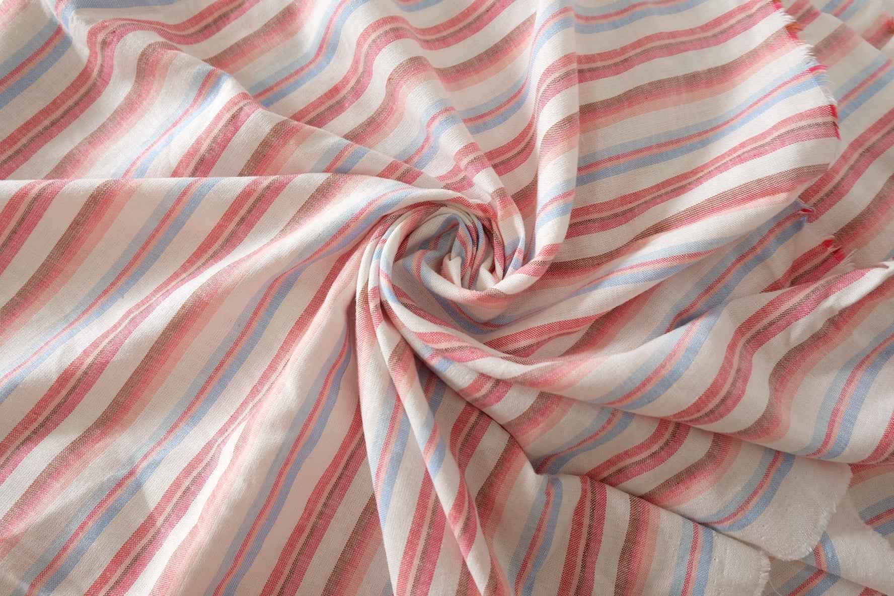 Soft Yarn-Dyed Striped Cotton Linen Fabric – 2.2 Yards