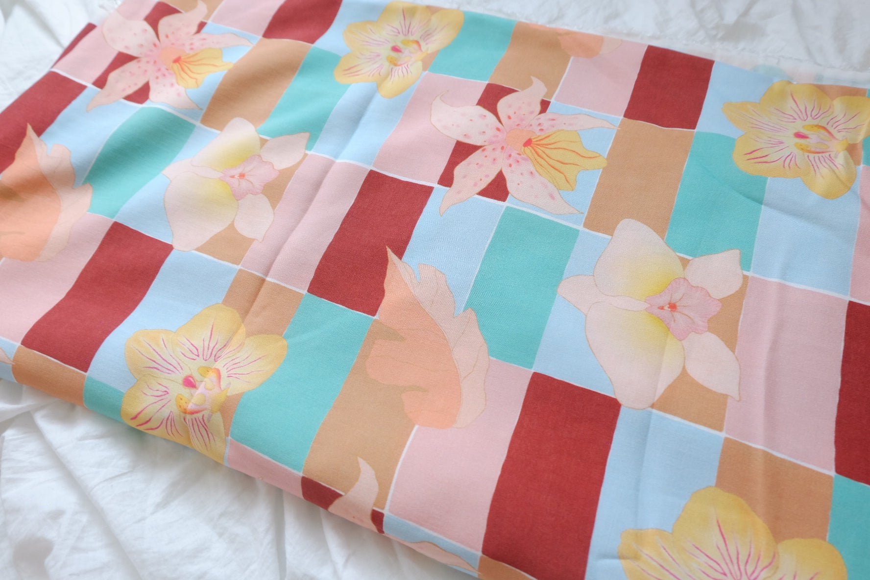 Tropical Orchid Soft Rayon Challis — 3.28 yd