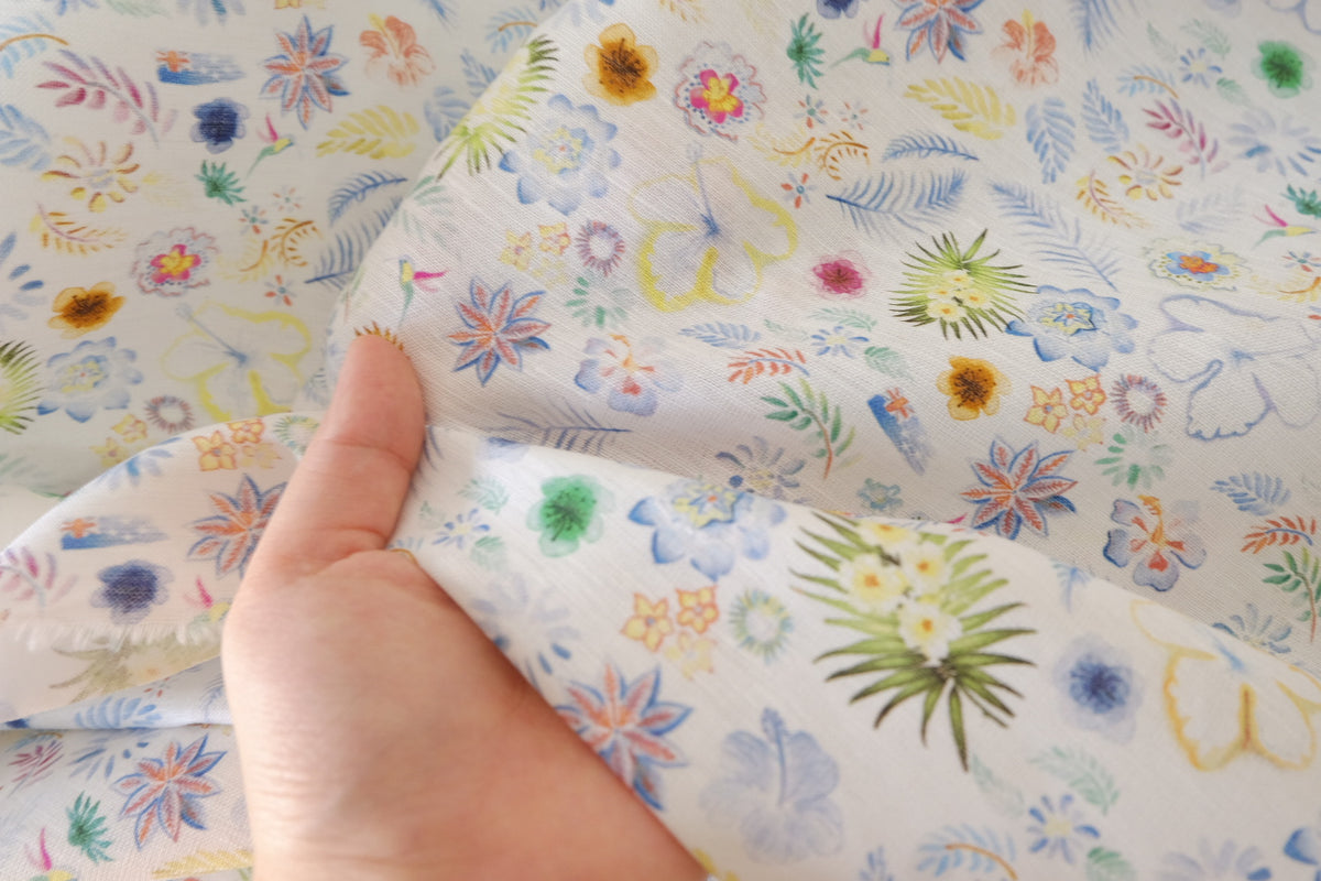 Spring Botanical Sketches Linen Cotton – 2.2 yd