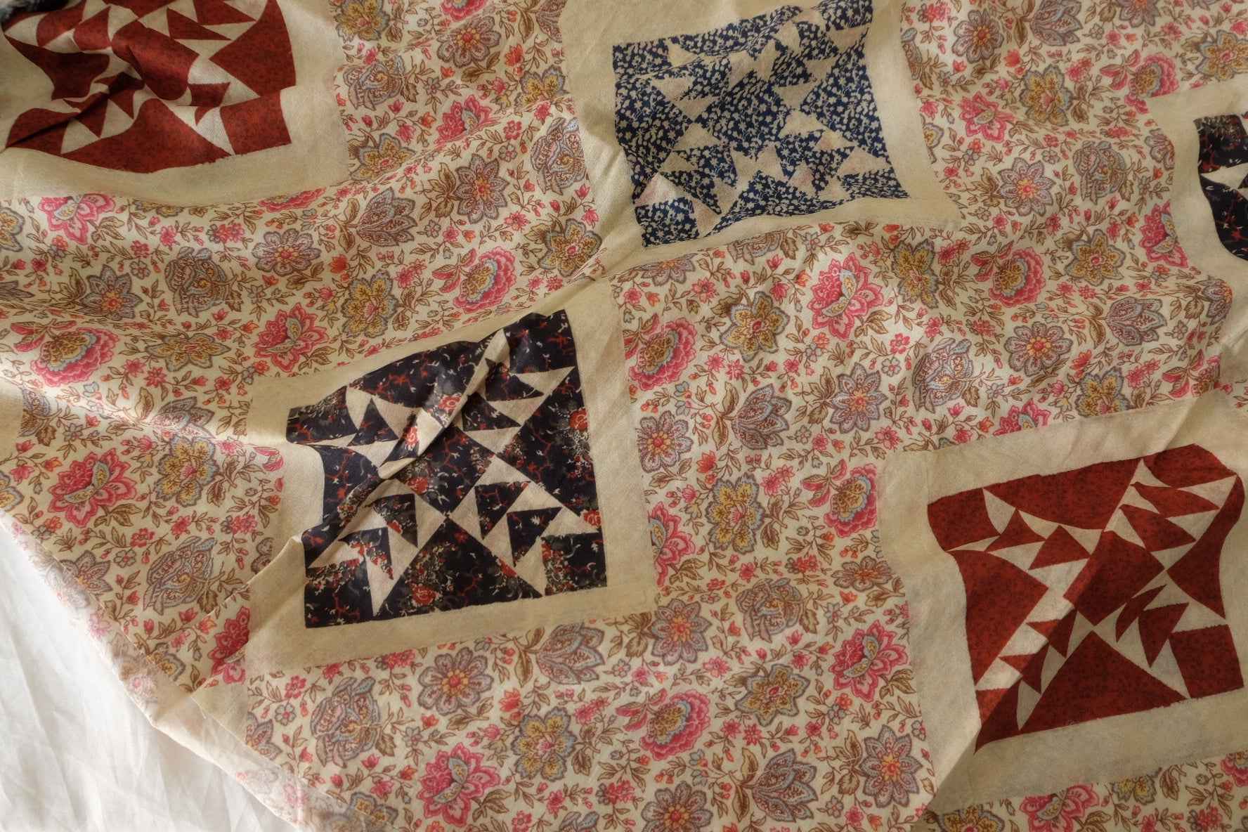 Vintage Quilt Patchwork Cotton Fabric – 2.8 yd