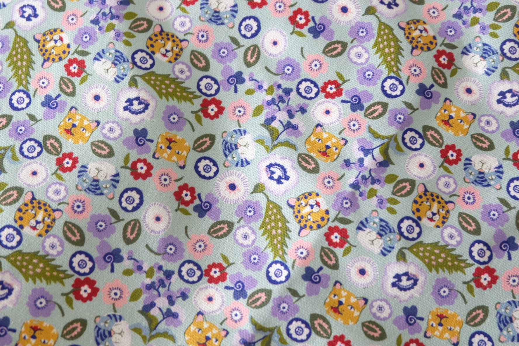 Cat Garden Heavy Cotton Canvas Fabric – 1.1 Yard