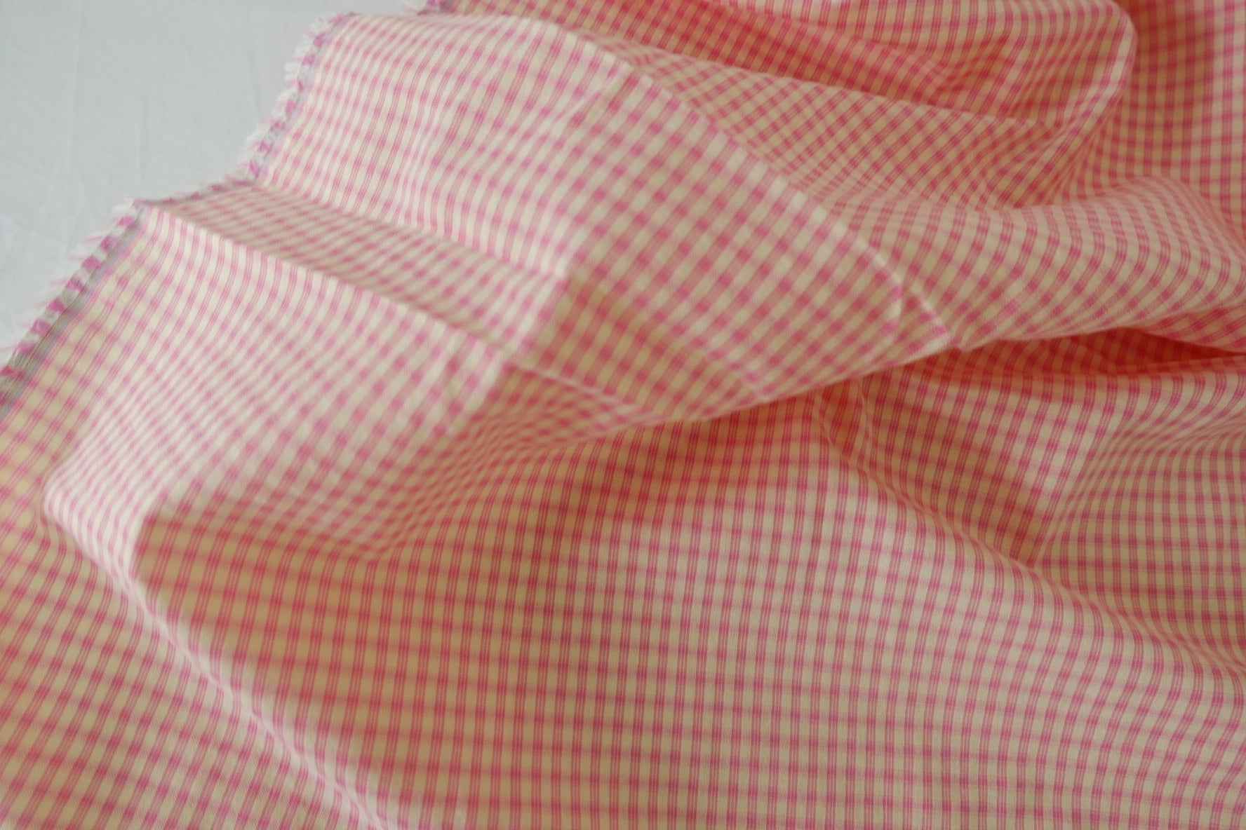 Pink Gingham Yarn Dyed Cotton Fabric – 2.2 yd