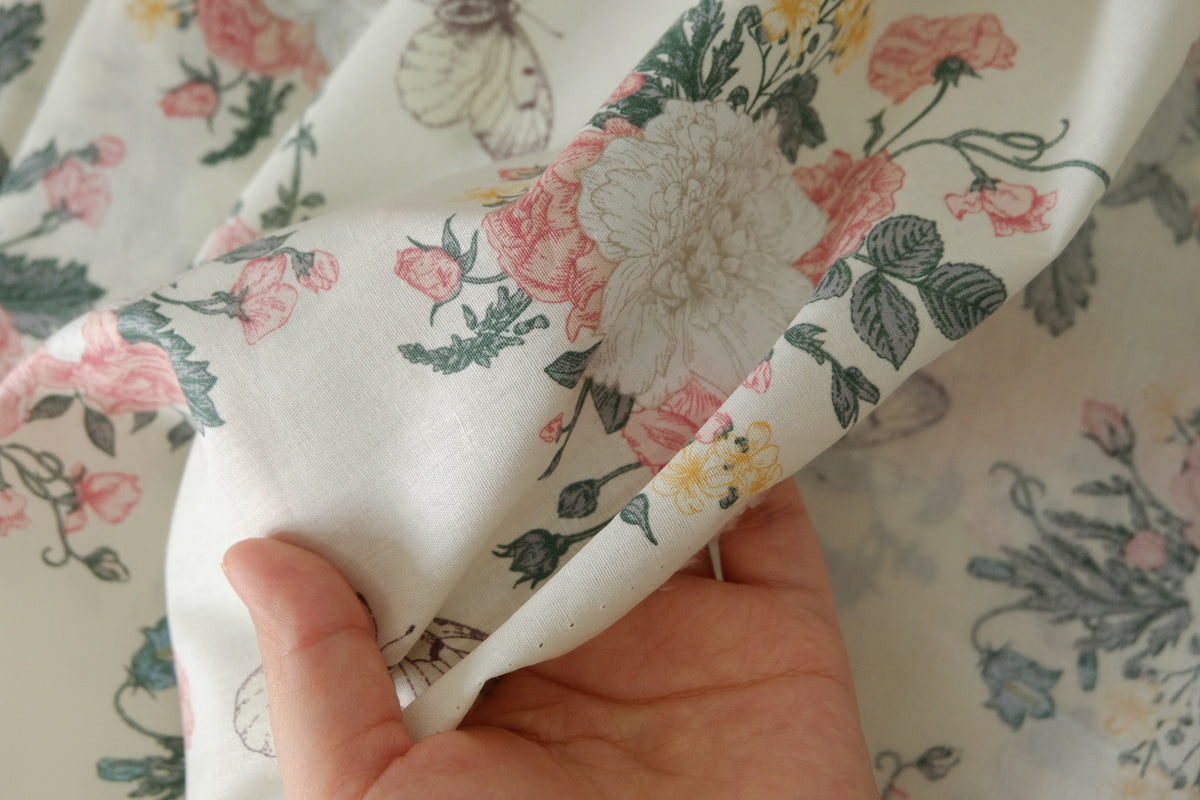 Butterfly Rose Cotton Lawn – 3.3 yd