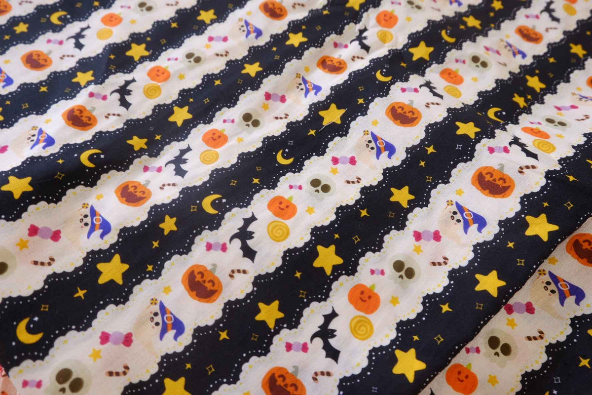 Whimsical Halloween Stripe Cotton – 2.2 yd