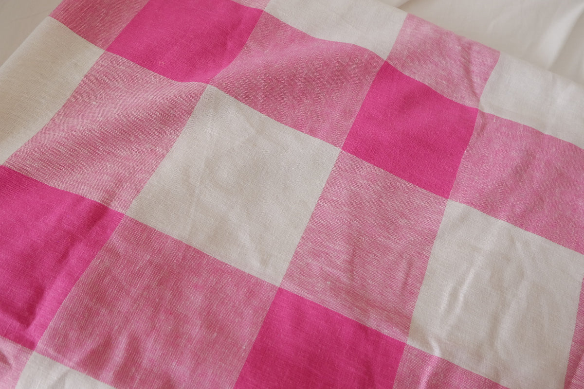 Pink Picnic Check Yarn-Dyed Cotton Linen – 2.2 Yards