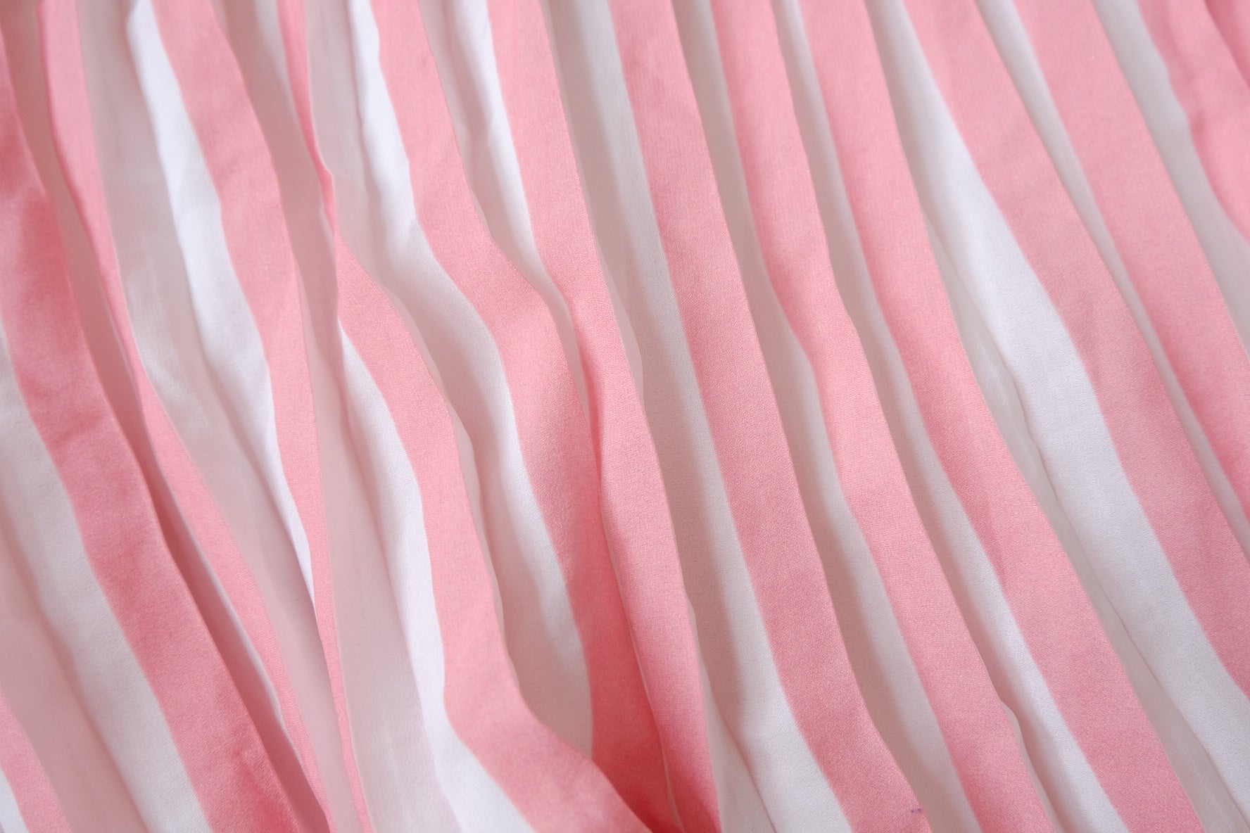 Pink and White Pleated Fabric for Skirts 2.7 Yards