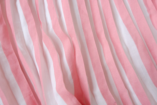 Pink and White Pleated Fabric for Skirts 2.7 Yards