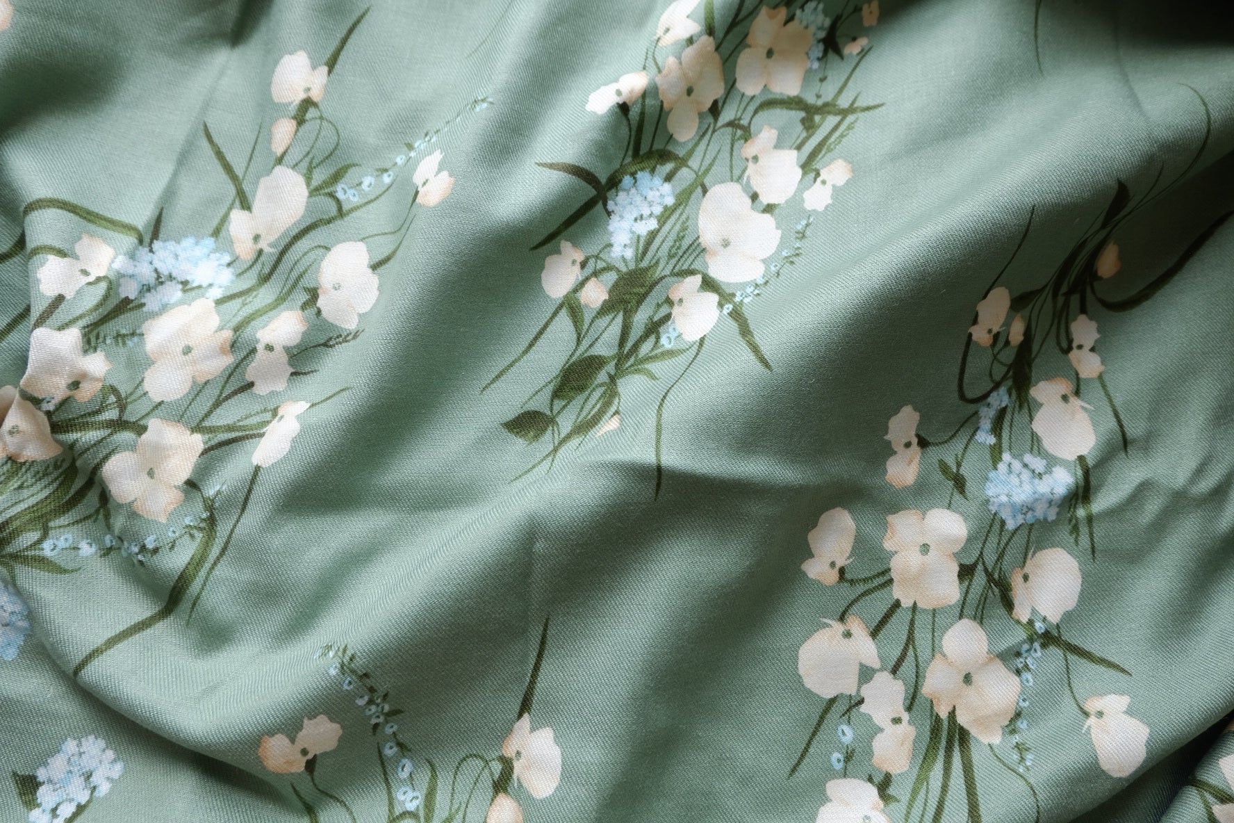Sage Floral Cotton Linen Twill – 2.2 yd