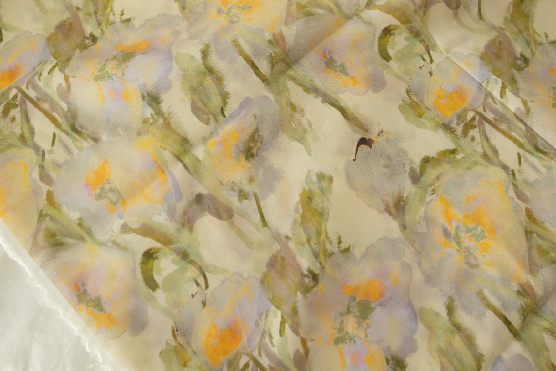 Soft Watercolor Floral Cotton Lawn Fabric – 2.2 yd