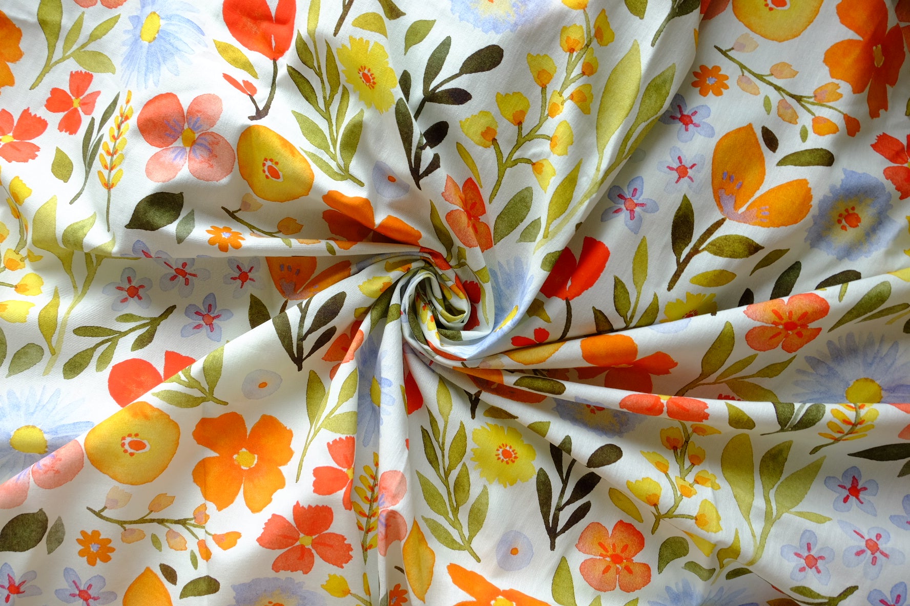 Watercolor Meadow Cotton Fabric – 3.3 yd
