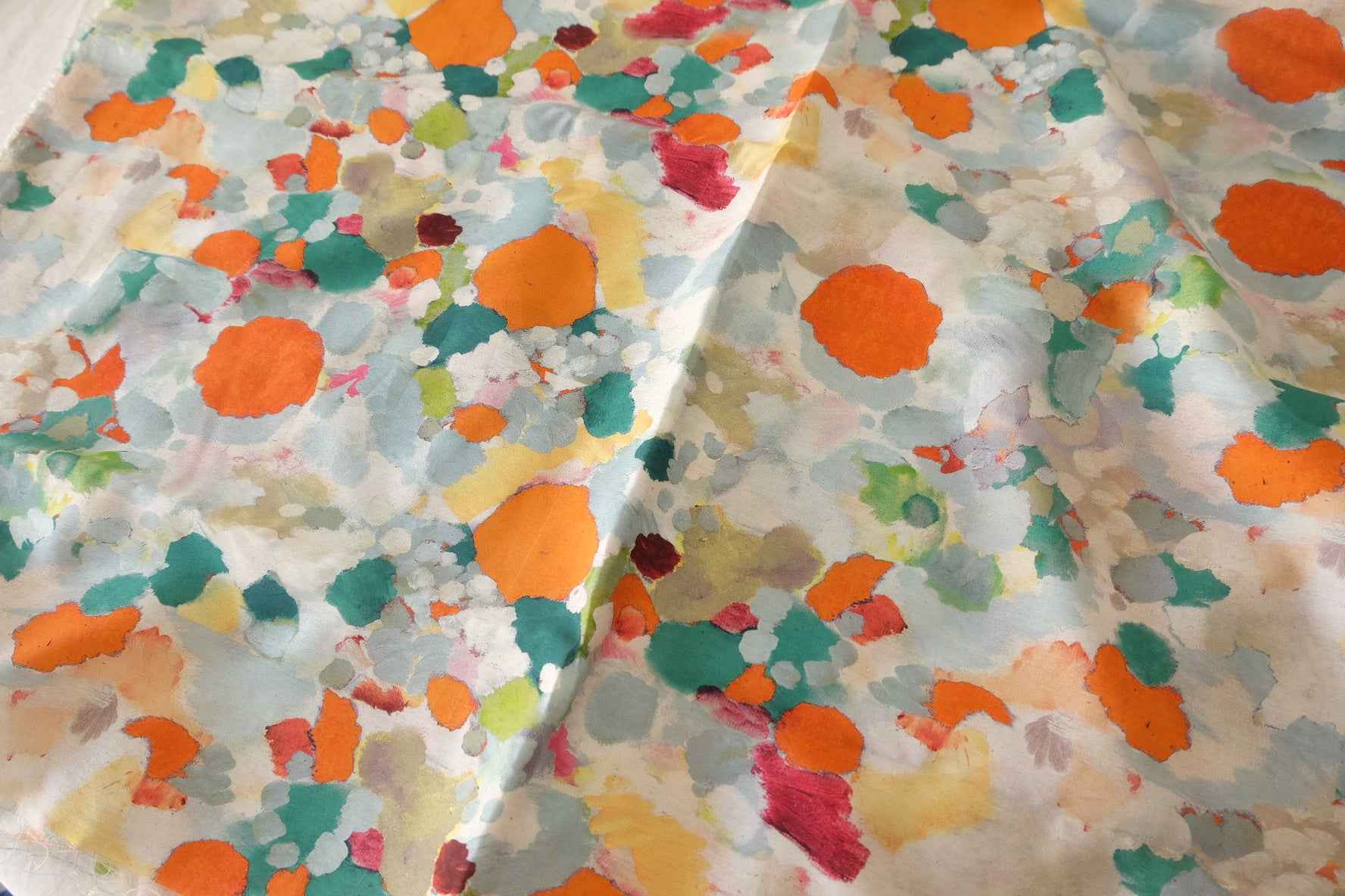 Watercolor Abstract Tencel Linen Blend Fabric – 2.2 yd