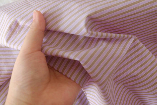 Lilac Taupe Stripe Fine Cotton – 2.2 yd