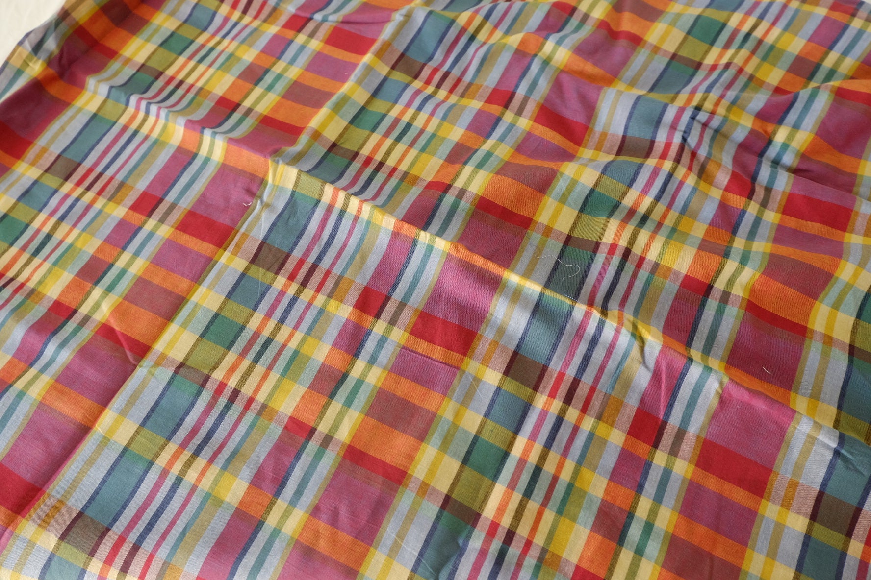 Colorful Yarn-Dyed Cotton Plaid Fabric – 3.3 yd