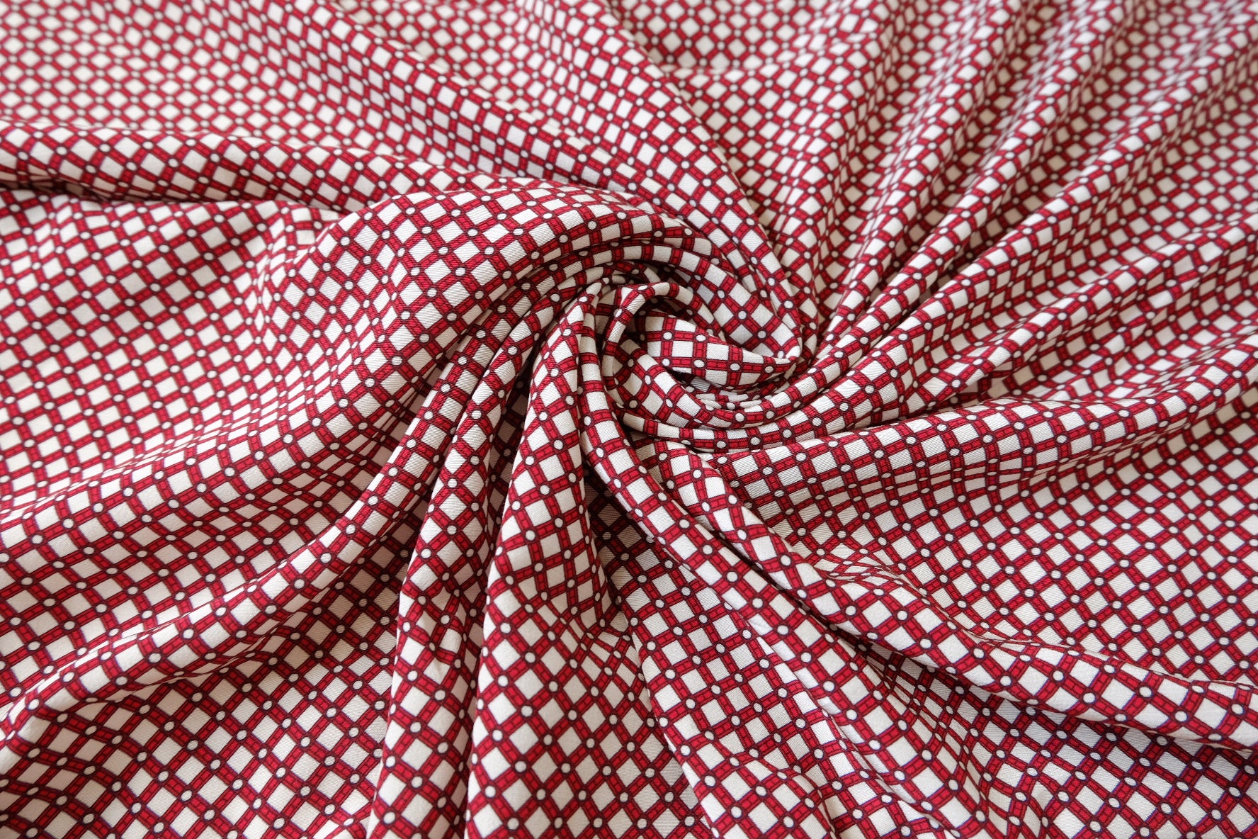 Gant Deadstock Silky Rayon Check Fabric - 2.19 yd