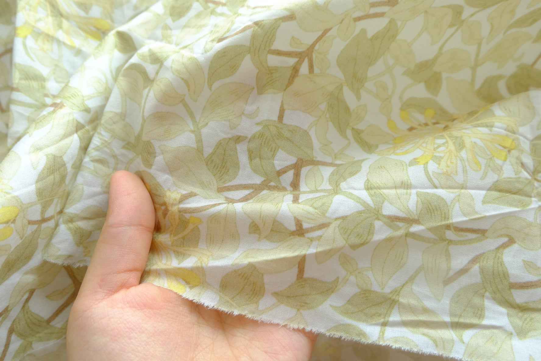 Soft Botanical Cotton Fabric - 1.64 yd