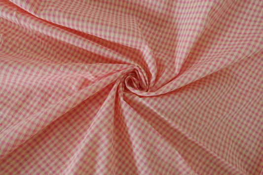 Pink Gingham Yarn Dyed Cotton Fabric – 2.2 yd