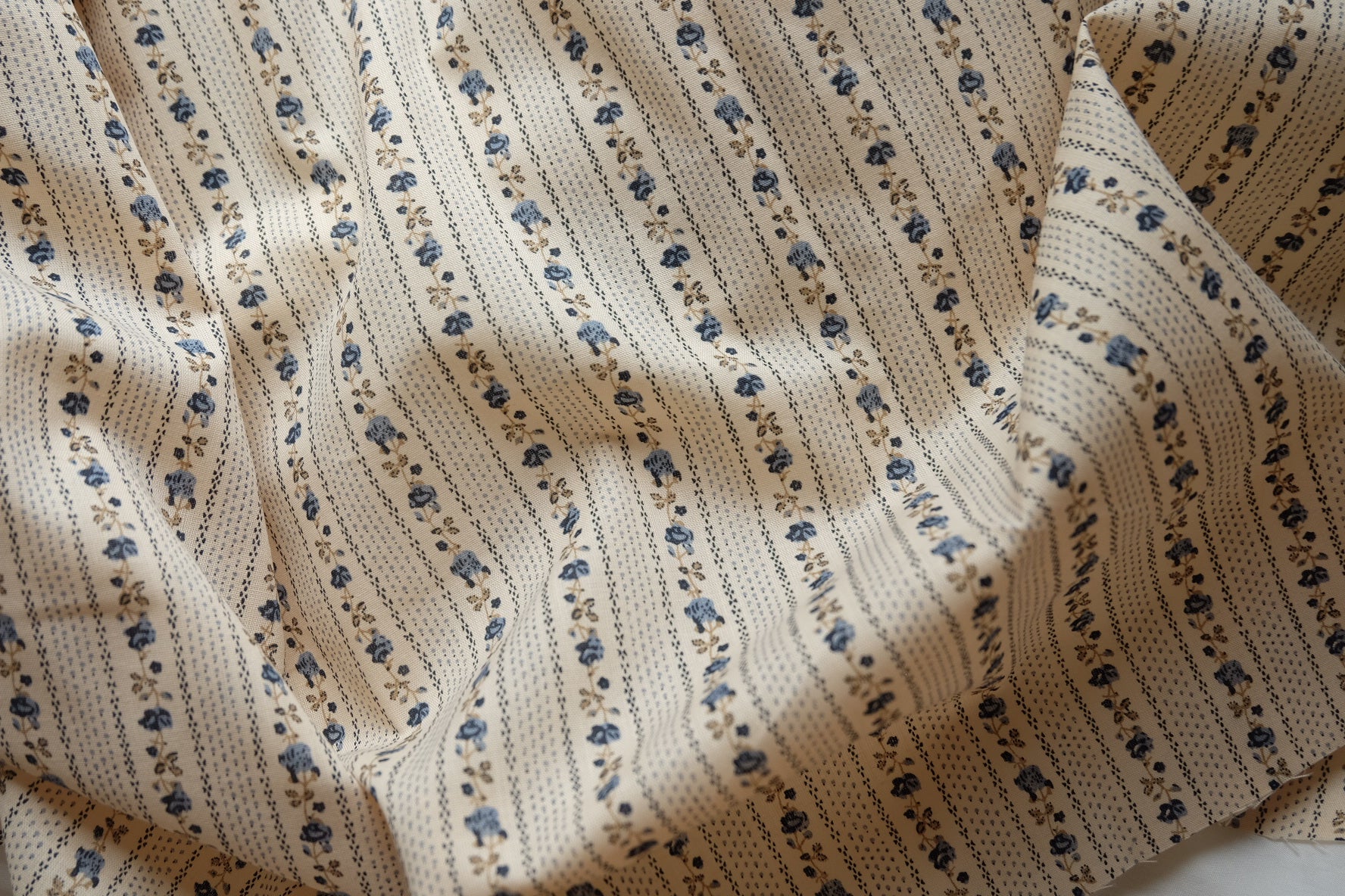 Blue Rose Stripe 60s Cotton Poplin – 3.3 yd