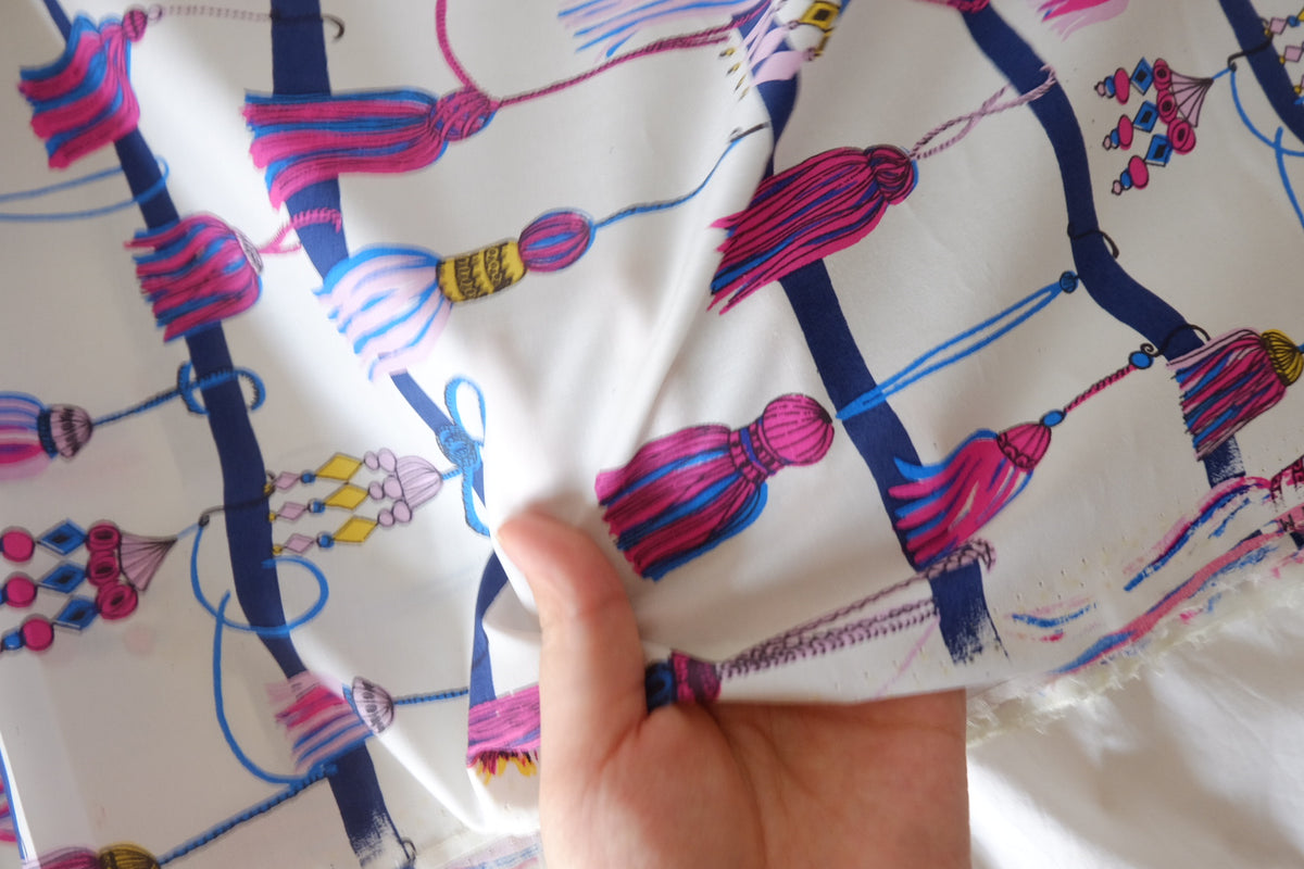 Colorful Tassel & Ribbon Print Cotton Lawn – 2.19 yd
