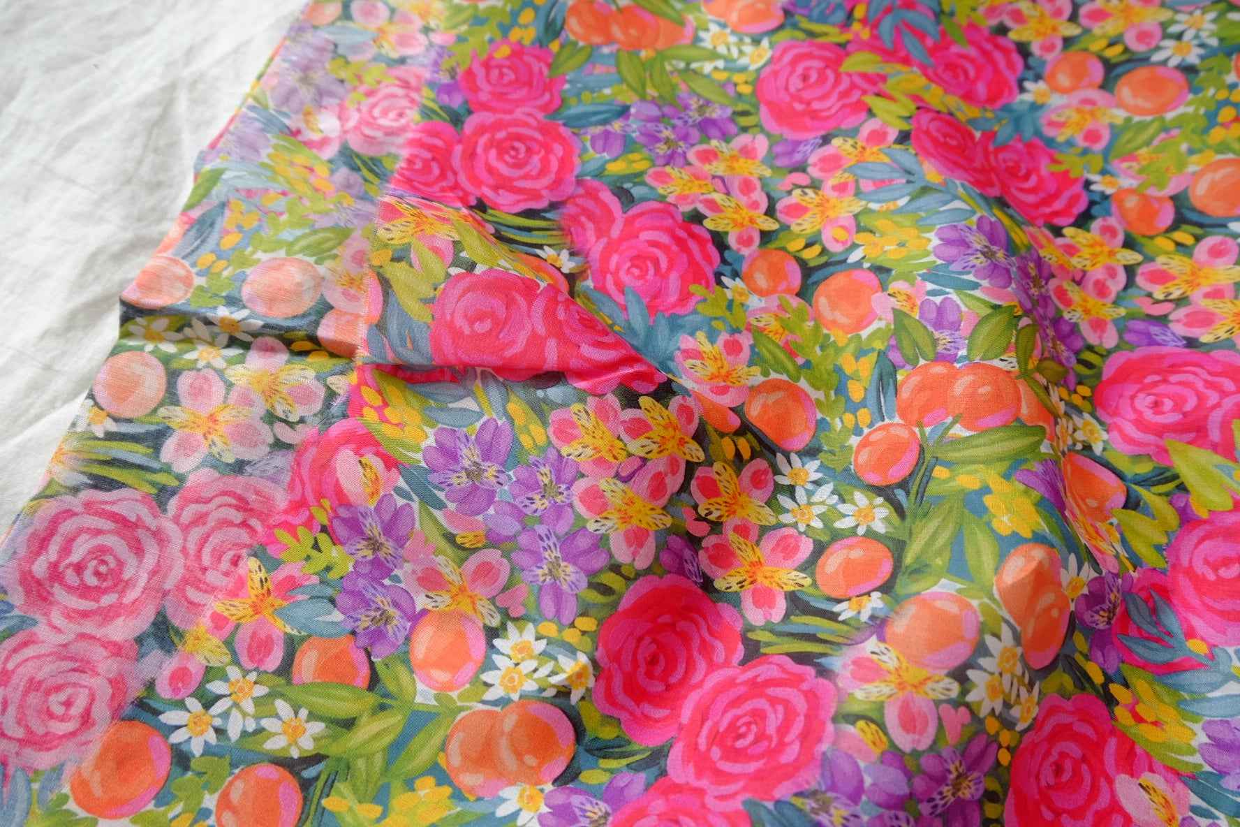 Bright Garden High-Count Cotton Fabric - 3.28 yd