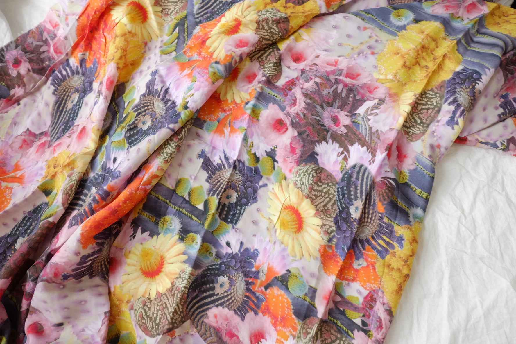 Vivid Floral Cupro Fabric - 2.19 yd