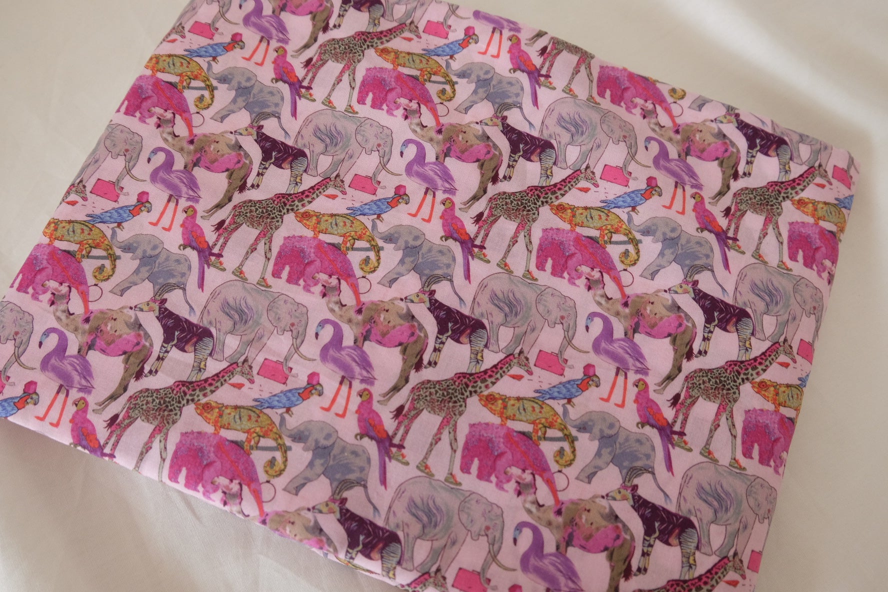 Pink Safari Animal Cotton Lawn Fabric – 2.2 yd