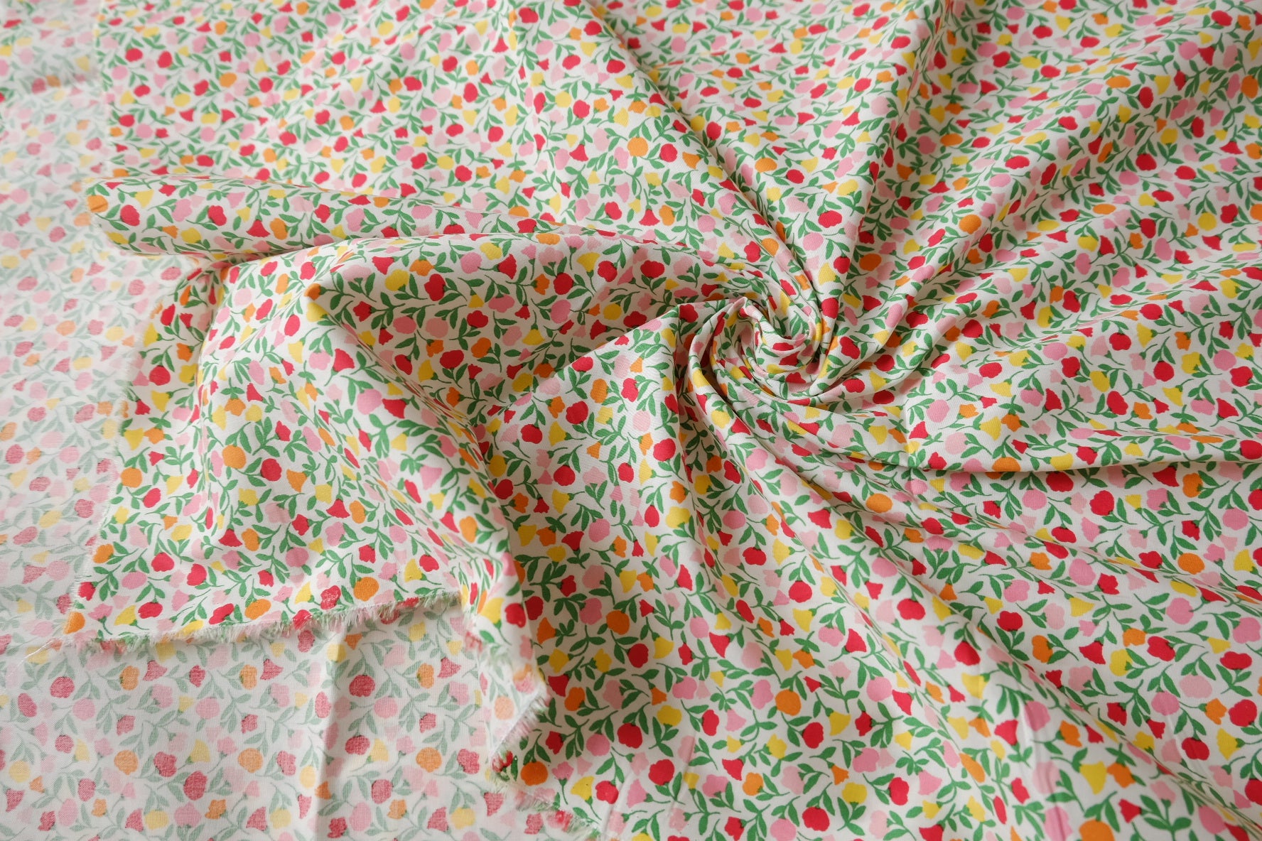 Cheerful Meadow Floral Cotton Fabric - 1.64 yd