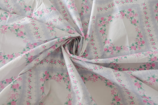 Pink Rose Frame Cotton Poplin – 1.6 yd