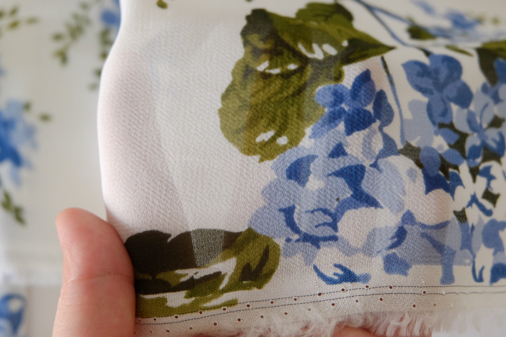 Blue Floral Soft Matte Viscose Fabric – 2.2 / 3.3 yd