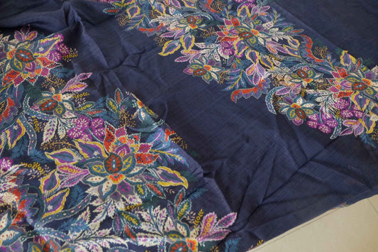 Midnight Engineered Floral Pure Tencel Fabric – 3.28 yd Piece