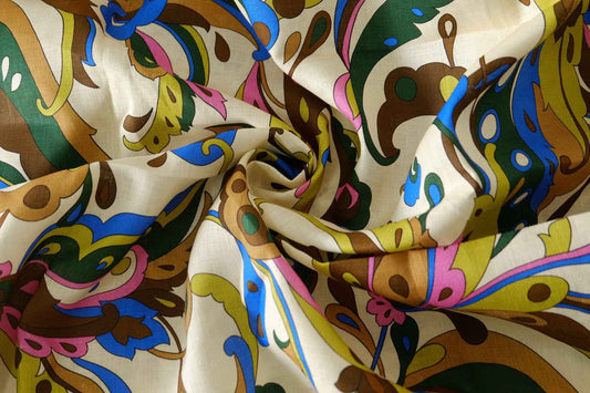 Retro Paisley Pure Linen – 2.2 yd