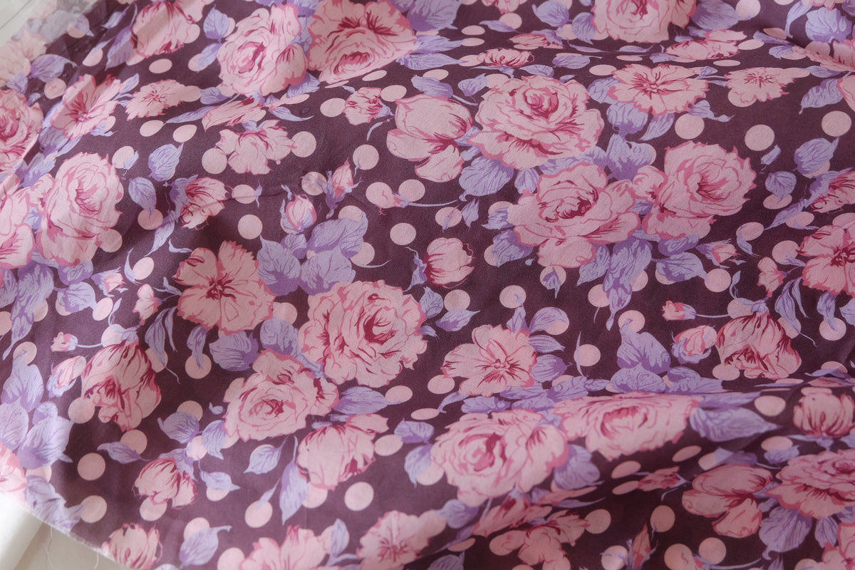 Rose & Polka Dot Cotton Lawn – 2.5 yd