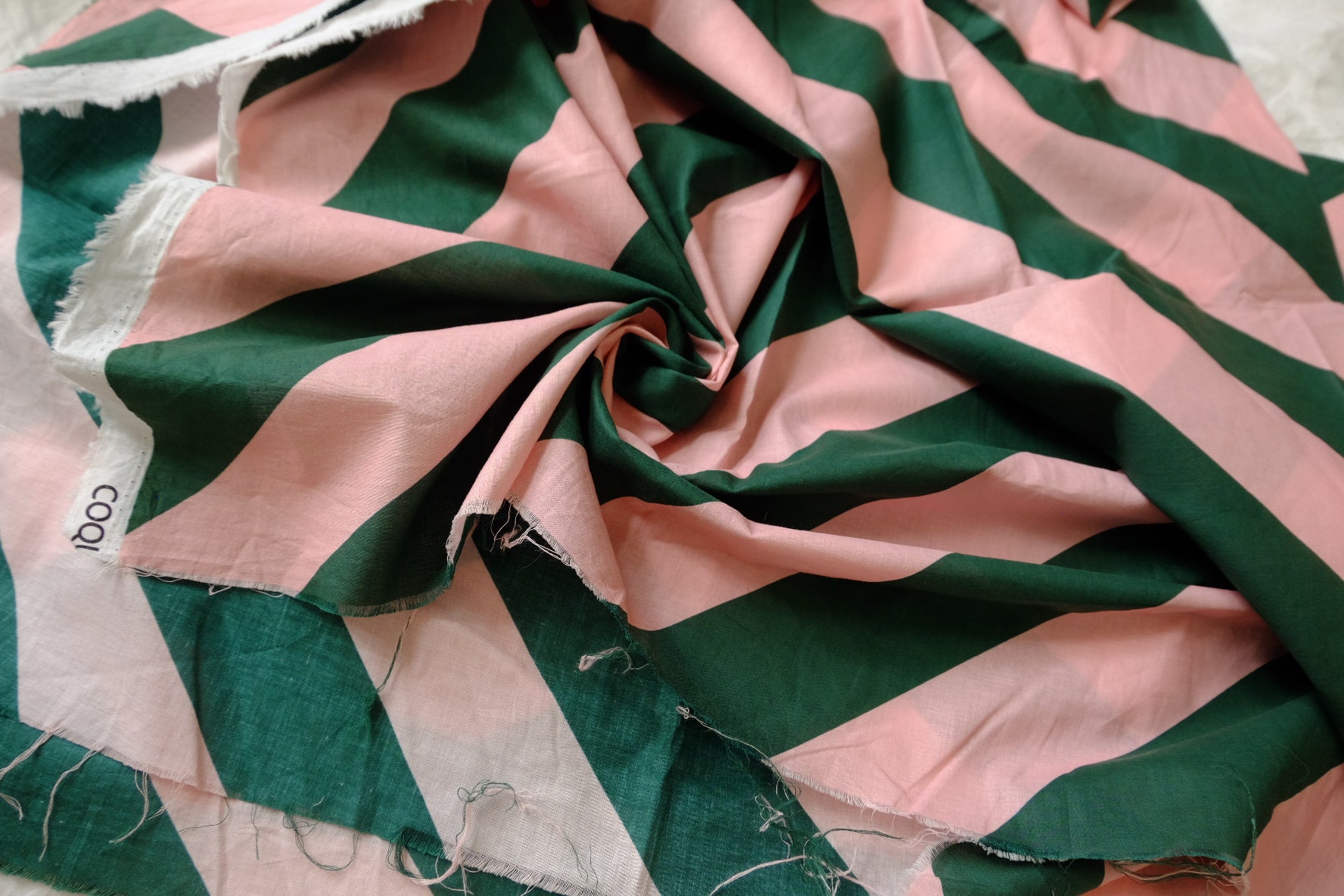 Blush & Forest Geometric Cotton Lawn, 1.6 Yards