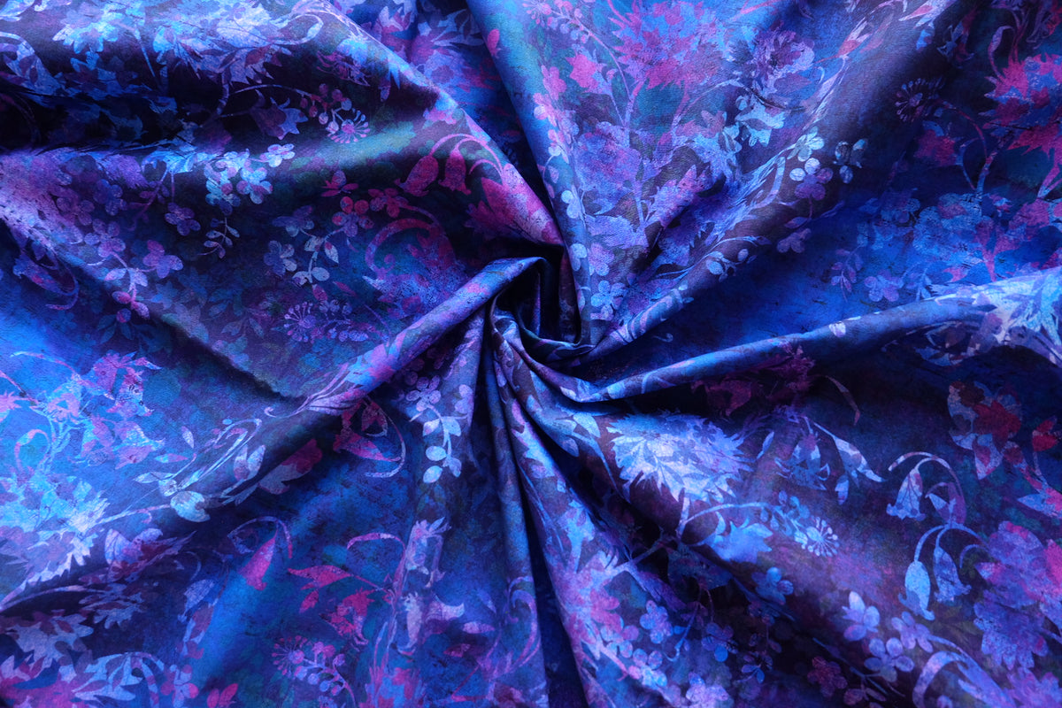 Midnight Blue Botanical Cotton – 3.3 yd