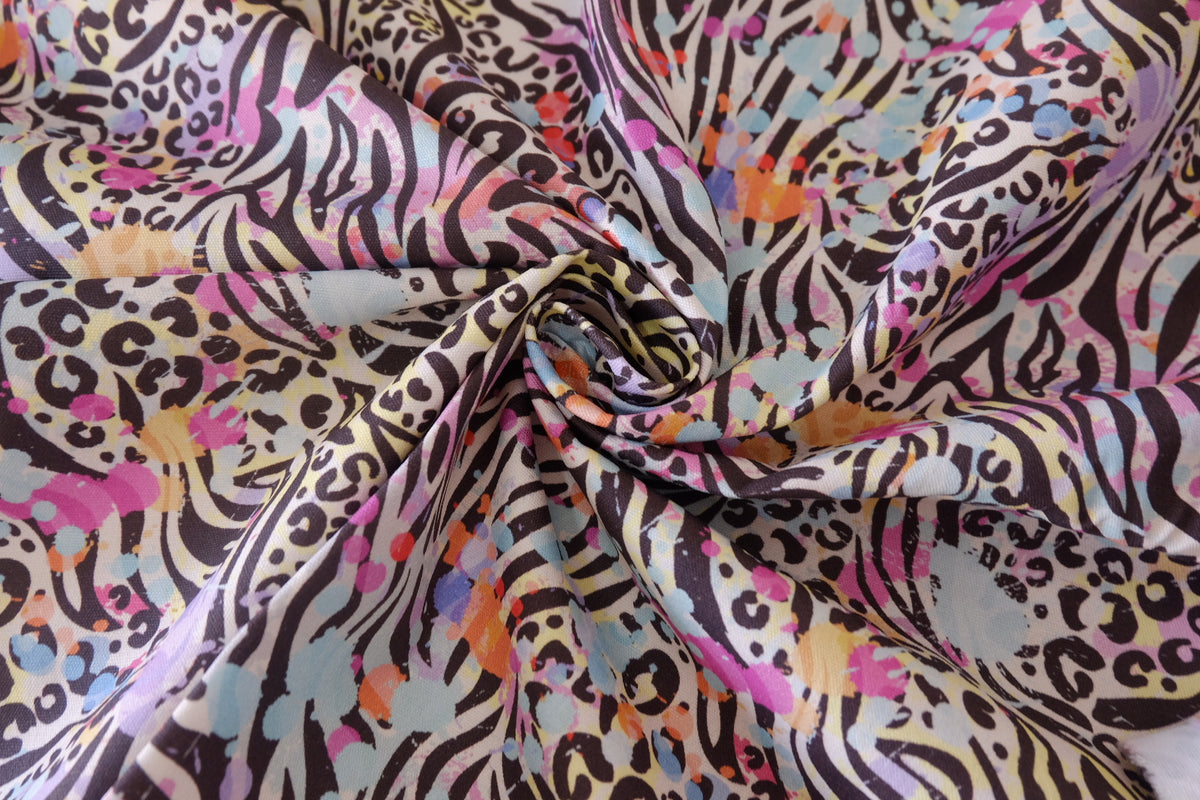 Wild Confetti – Colorful Animal Print Cotton Canvas Fabric | 1.1 Yards