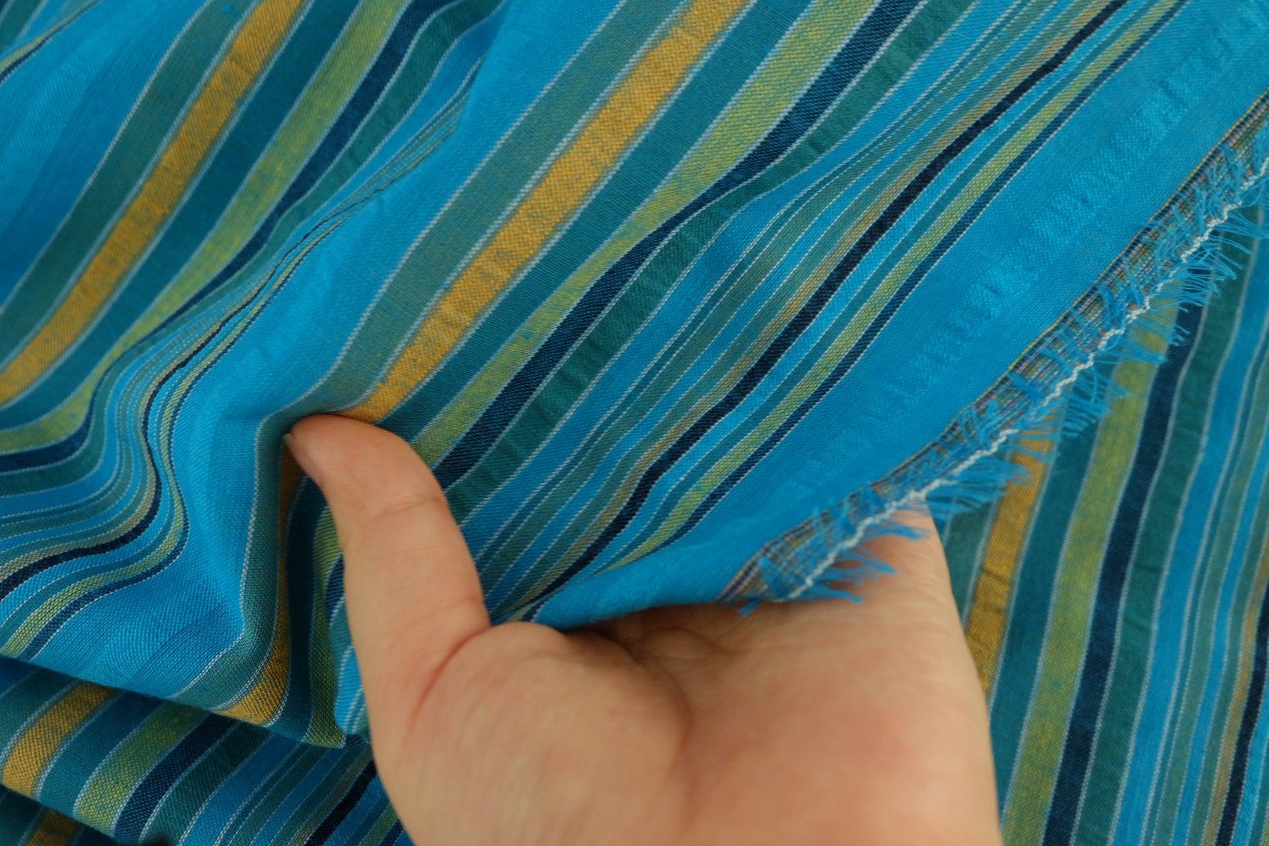 Textured Woven Stripe Poly Cotton Fabric – 2.2 yd