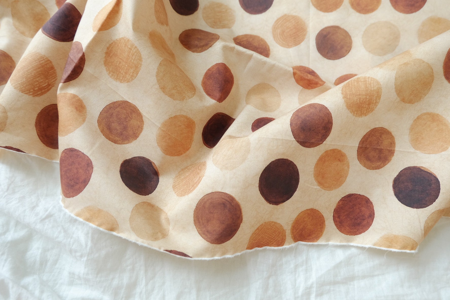 Watercolor Earth-Tone Dot Crisp Cotton Micro Twill — 2 yd