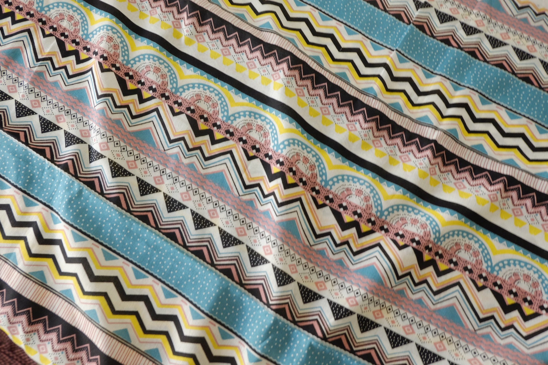Geometric Stripe Linen Cotton Fabric – 1.7 yd