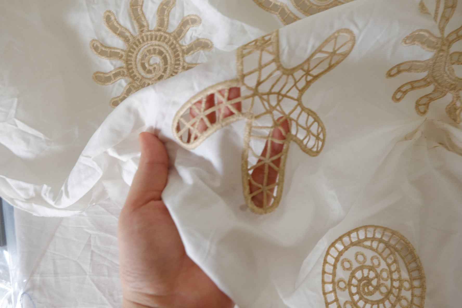 Seashell Eyelet Cotton Poplin — 1.75 yd