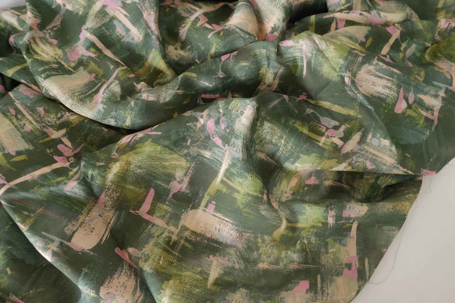 Painterly Abstract Tencel Linen Blend Fabric – 3.3 yd