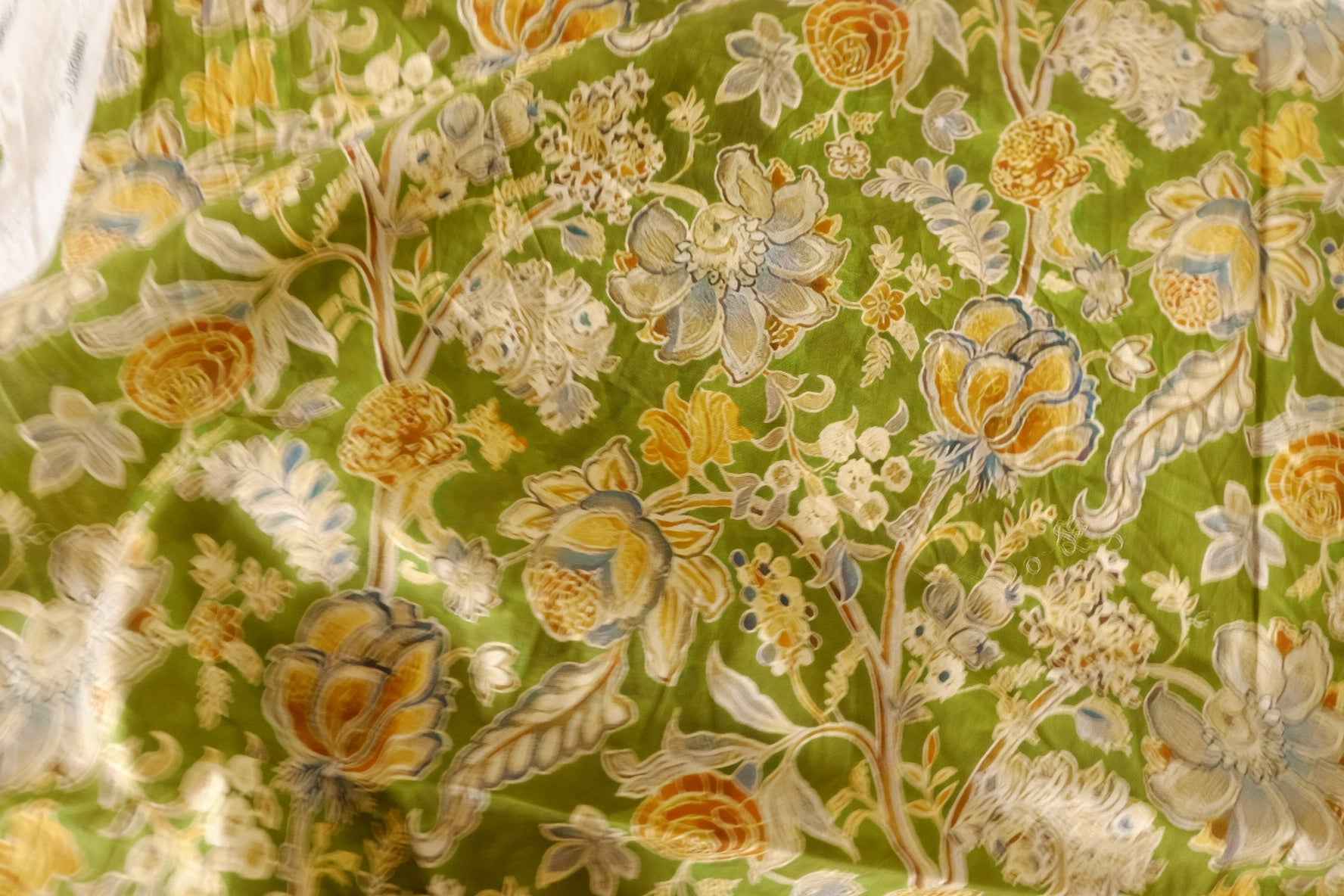 Olive Garden Floral Cotton Lawn Fabric – 1 Yard