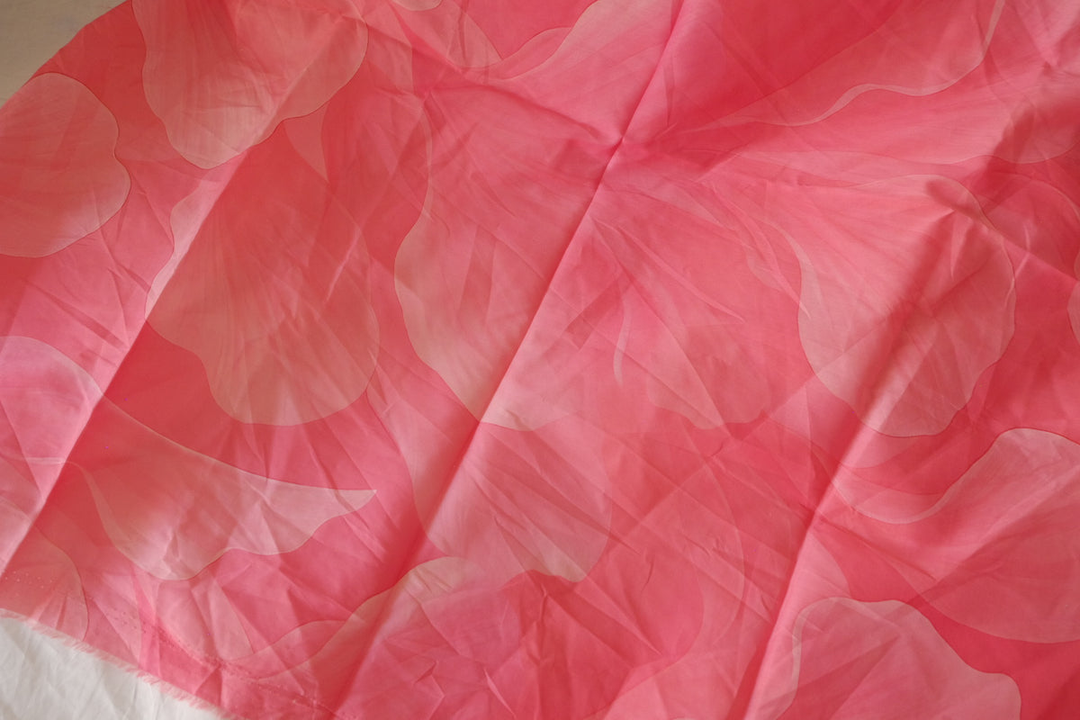 Pink Watercolor – Abstract Floral Cotton Lawn Fabric | 3.3 Yards