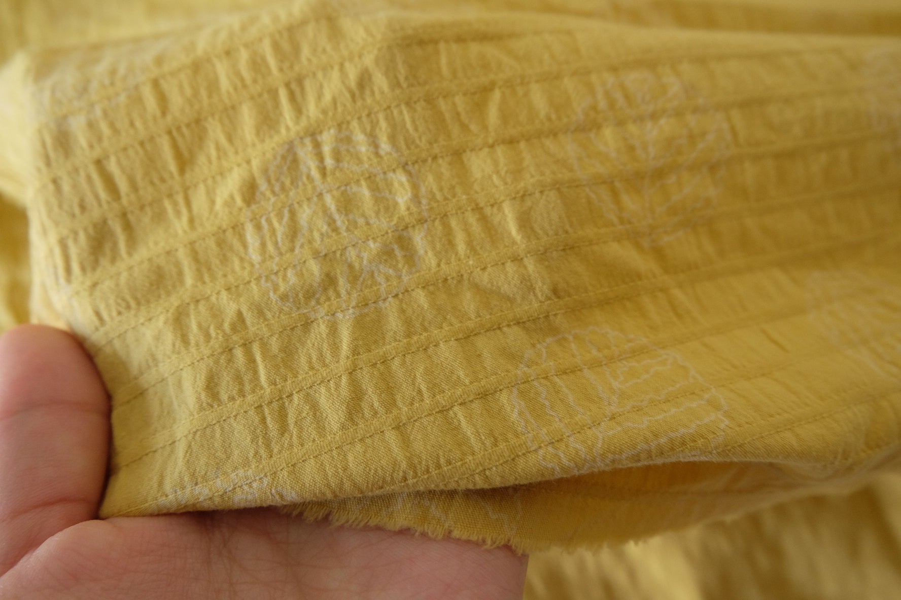 Mustard Textured Cotton Fabric – 1.6 yd