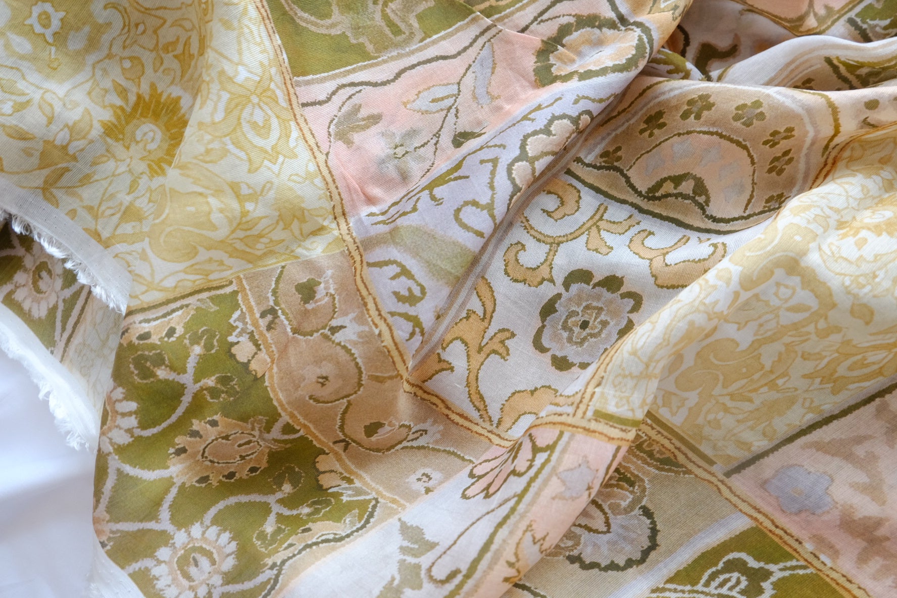 Silk Tencel Linen Patchwork Print Fabric - 3.28 yd