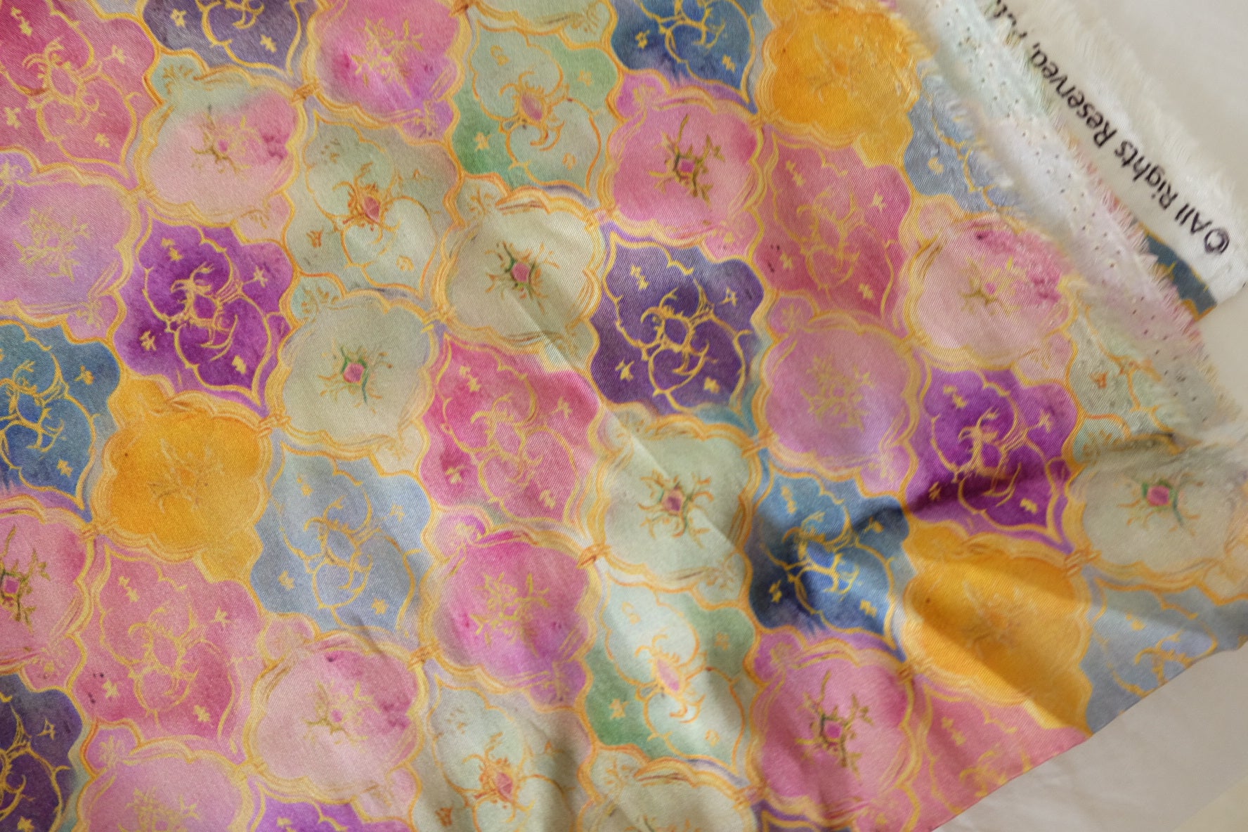 Ornamental Mosaic Rayon Fabric – 2.2 yd