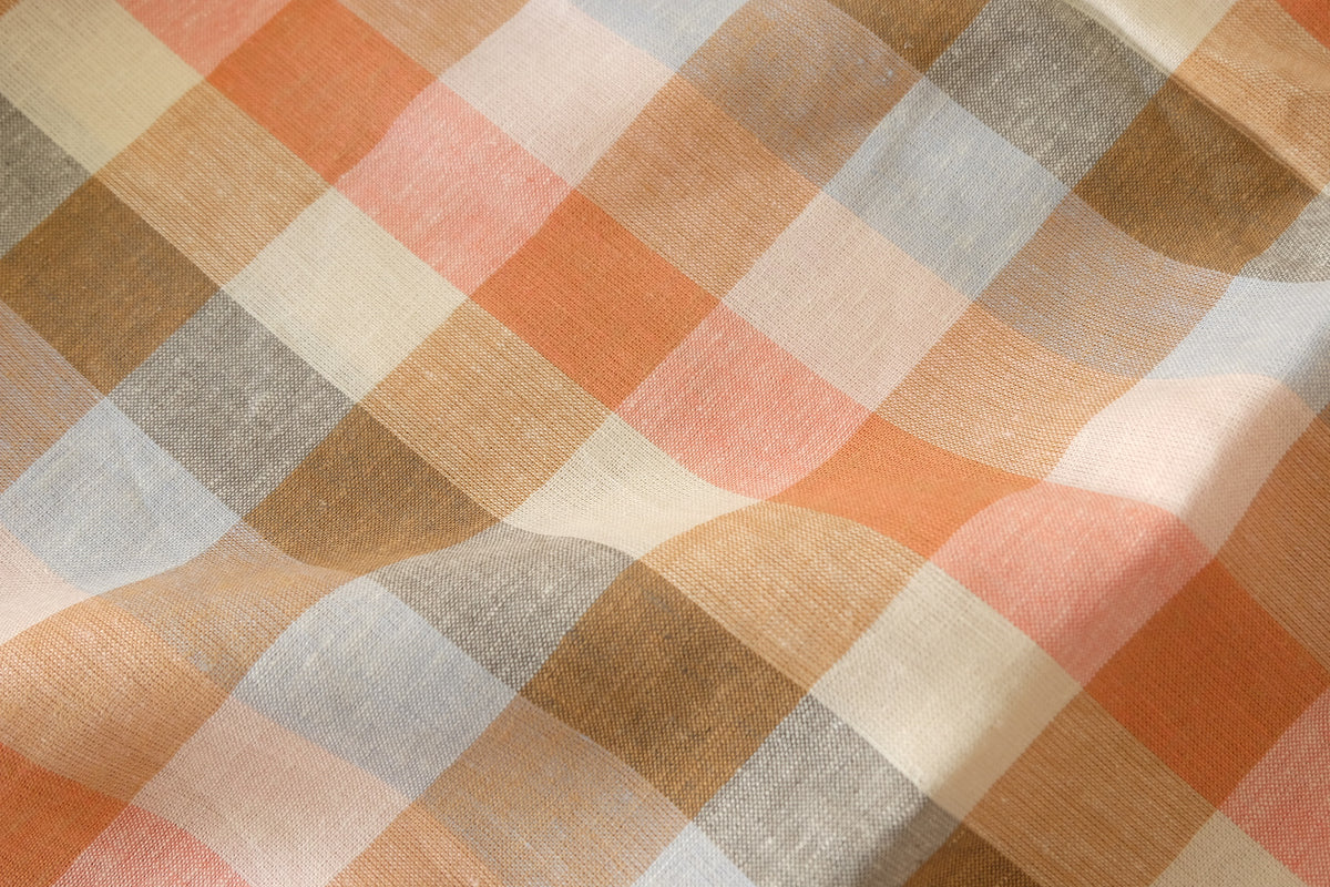 Autumn Pastel Check Linen Cotton – 2.2 yd/1.64yd