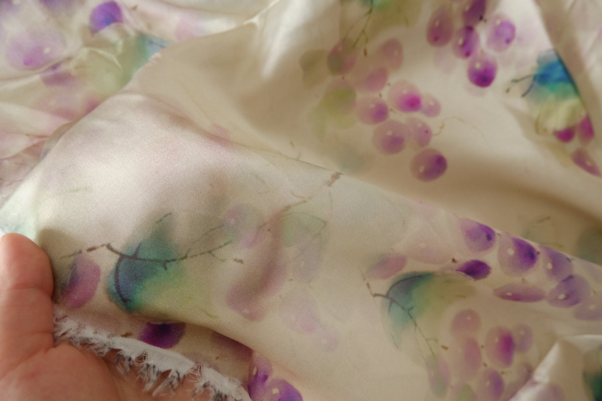 Watercolor Grape Viscose Satin — 3.28 yd