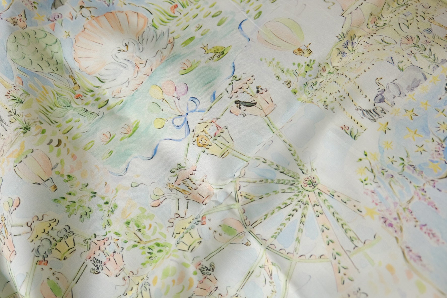 Dreamy Fairground Print Cotton Poplin Fabric 2.2 Yards