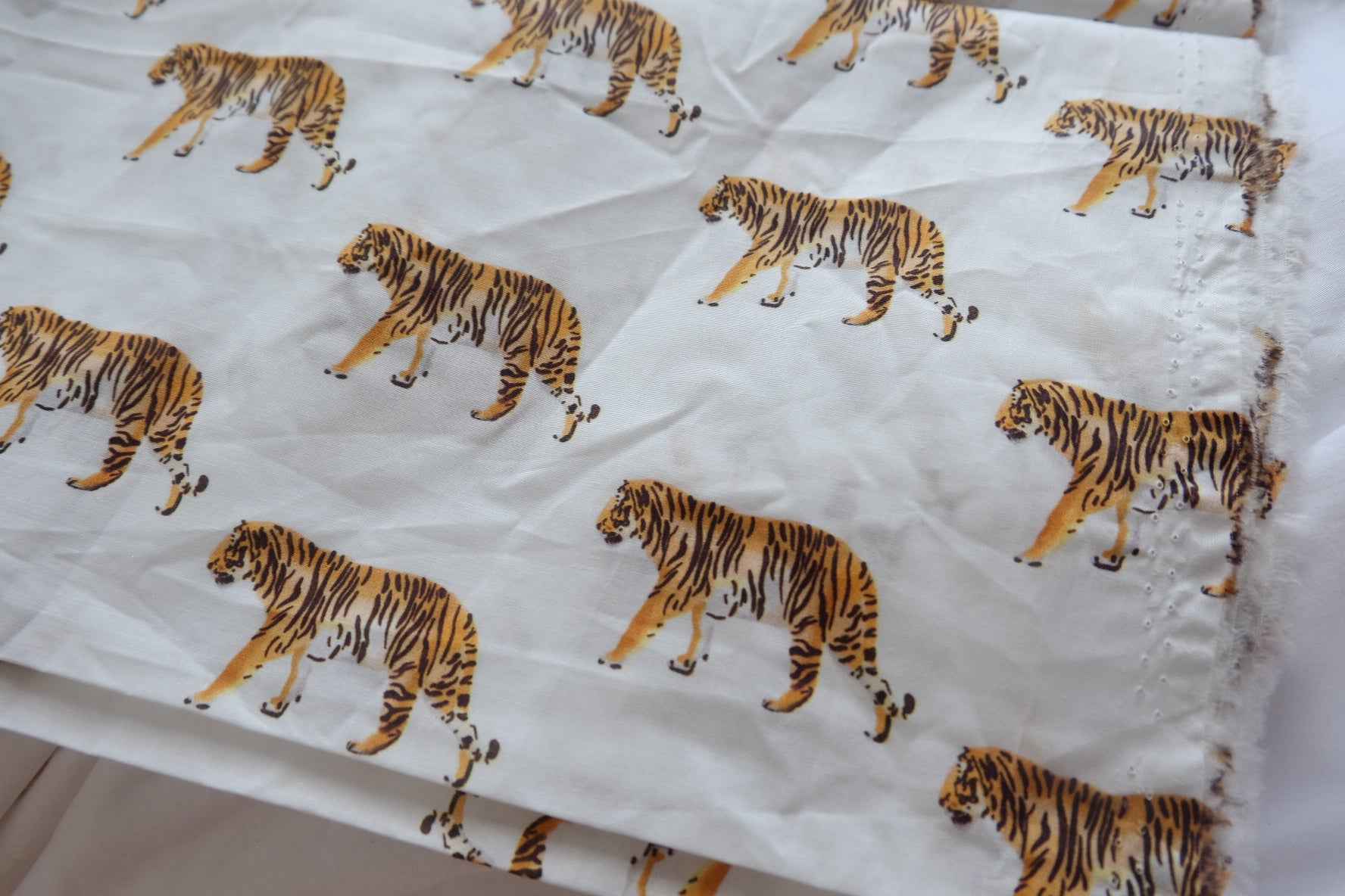 Tiger Print Cotton Poplin Fabric - 1.42 yd