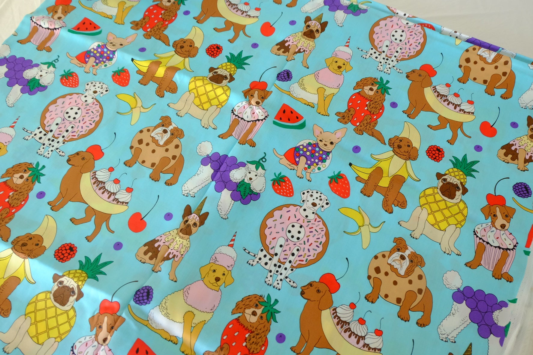 Sweet Dogs Cotton Sateen Fabric – 1.6 yd